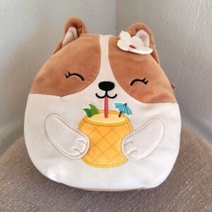 Squishmallows Regina Corgi  Brown and Cream Plush Pineapple